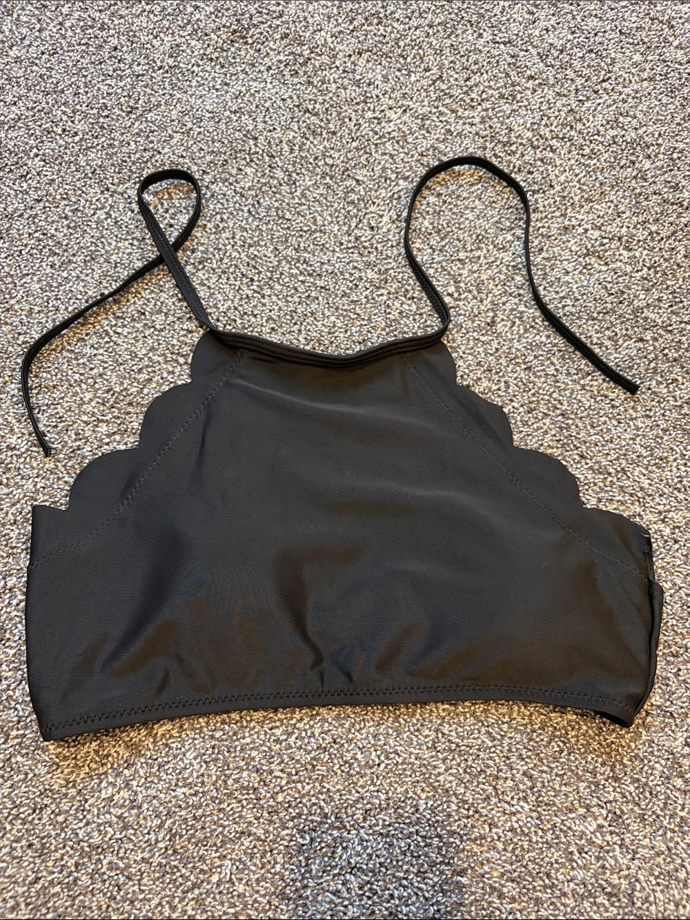 Black scalloped bikini cami